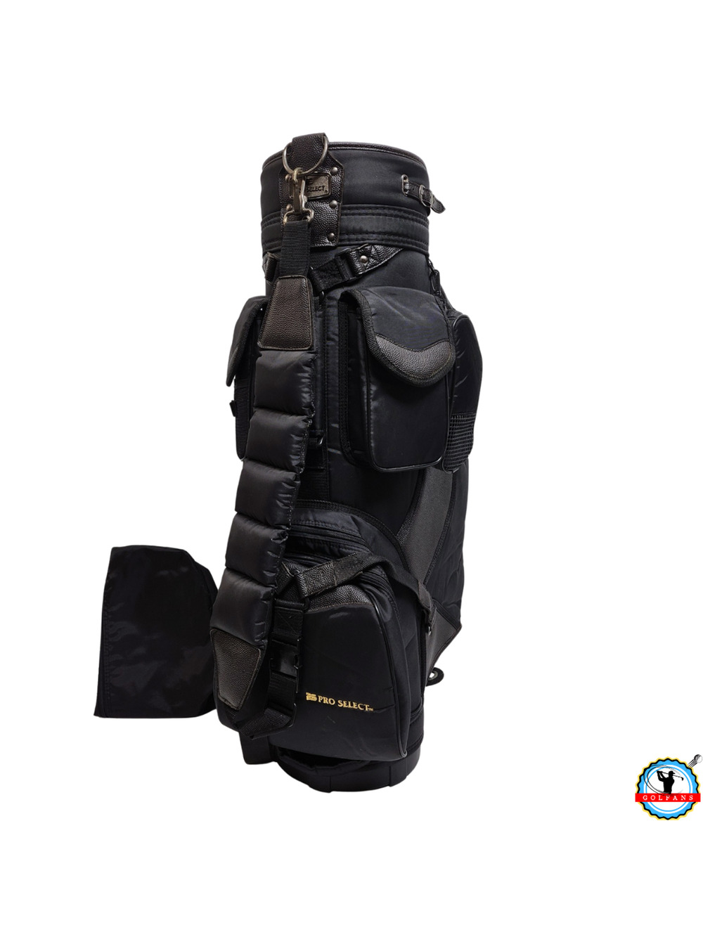 PRO SELECT Golf Staff Cart Bag | 6-Way Divider | Black w/ Rain Hood